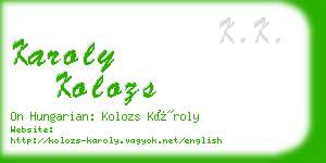 karoly kolozs business card